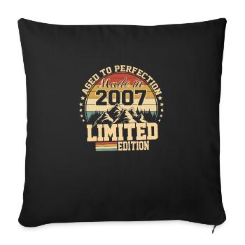 Made in 2007 - Aged with perfection - Sofa pillowcase 17,3'' x 17,3'' (45 x 45 cm) - black - Front
