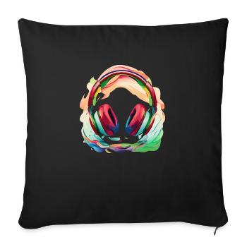 Splash Headphones - Sofa pillowcase 17,3'' x 17,3'' (45 x 45 cm) - black - Front