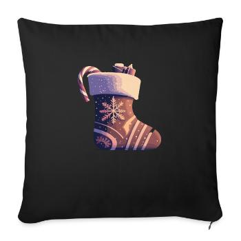 Bas de Noël - Housse de coussin décorative 45 x 45 cm - noir - Devant