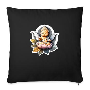 Baby Buddha - meditation yoga relaxation - Sofa pillowcase 17,3'' x 17,3'' (45 x 45 cm) - black - Front