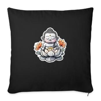 Baby Buddha - meditation yoga relaxation - Sofa pillowcase 17,3'' x 17,3'' (45 x 45 cm) - black - Front