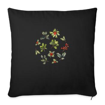 Christmas botany - Sofa pillowcase 17,3'' x 17,3'' (45 x 45 cm) - black - Front