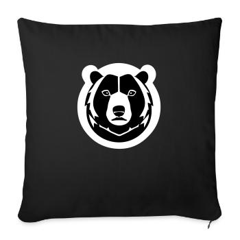 A strong fluffy bear in comic stalk - Sofa pillowcase 17,3'' x 17,3'' (45 x 45 cm) - black - Front