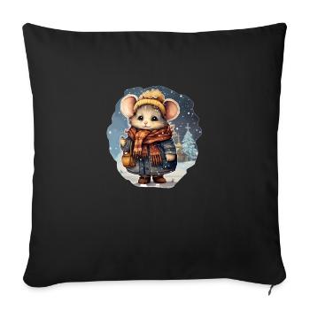 Souris d’église - Housse de coussin décorative 45 x 45 cm - noir - Devant