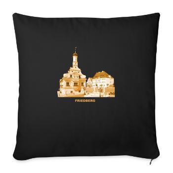 Friedberg Bavaria Town Hall Swabia Aichach - Sofa pillowcase 17,3'' x 17,3'' (45 x 45 cm) - black - Front