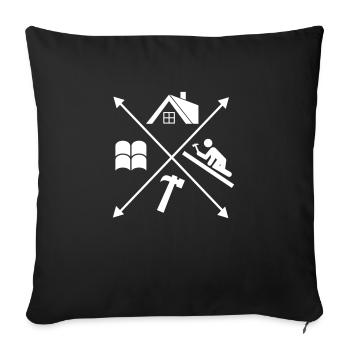 Couvreur - Housse de coussin décorative 45 x 45 cm - noir - Devant