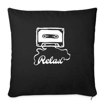 90er Kasette Relax personalisierbar - Sofakissenbezug 45 x 45 cm - Schwarz - Vorne