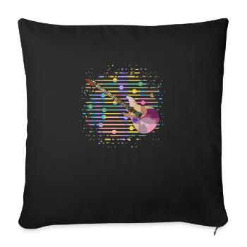Guitar - Sofa pillowcase 17,3'' x 17,3'' (45 x 45 cm) - black - Front