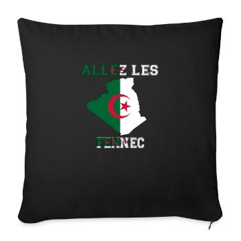 Allez LES fennec Maillot de Pied l'Algérie - Housse de coussin décorative 45 x 45 cm - noir - Devant