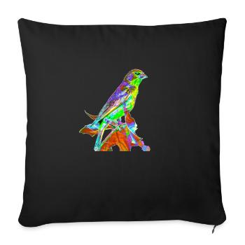 Colorful Bird, T-shirt, Gift, BirthdayA734003 - Sofa pillowcase 17,3'' x 17,3'' (45 x 45 cm) - black - Front