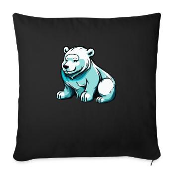 Little cute polar bear in winter - Sofa pillowcase 17,3'' x 17,3'' (45 x 45 cm) - black - Front