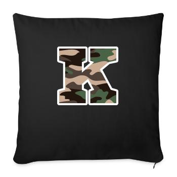 Buchstabe K Militärische Tarnung - Geschenkidee - Sofakissenbezug 45 x 45 cm - Schwarz - Vorne