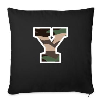 Buchstabe Y Militärtarnung - Geschenkidee - Sofakissenbezug 45 x 45 cm - Schwarz - Vorne