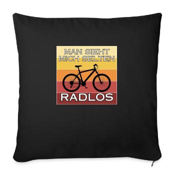 Man sieht mich selten Radlos - Sofakissenbezug 45 x 45 cm - Schwarz - Vorne