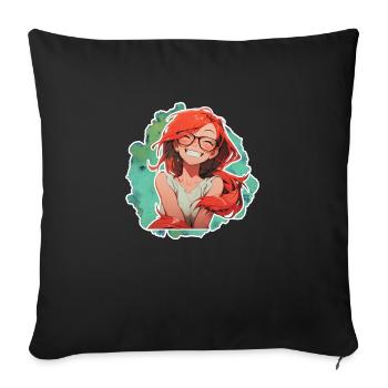 Mrs. Soline lolilol - Sofa pillowcase 17,3'' x 17,3'' (45 x 45 cm) - black - Front