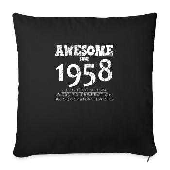 1958 - 66e anniversaire légendaire - Housse de coussin décorative 45 x 45 cm - noir - Devant