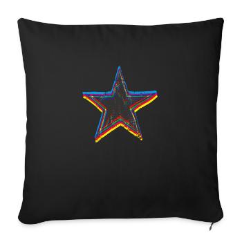 star drawn path cmyk 02 - Sofakissenbezug 45 x 45 cm - Schwarz - Vorne