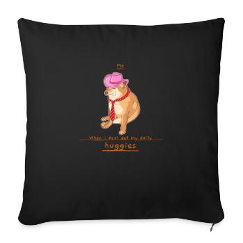 Besoin de câlins ! - Housse de coussin décorative 45 x 45 cm - noir - Devant