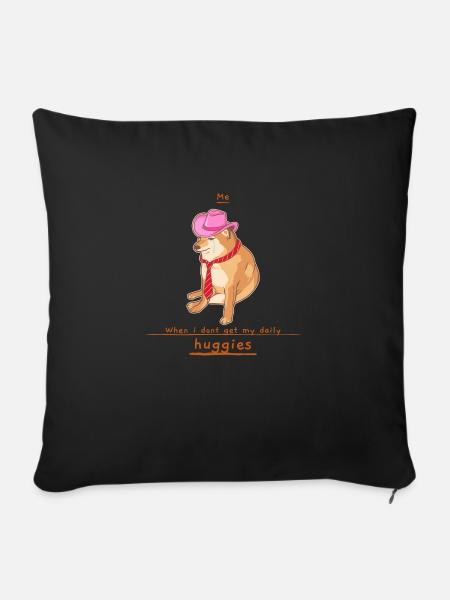 Brauche Umarmungen! - Sofakissenbezug 45 x 45 cm - Schwarz