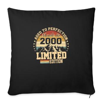 2000 birthday 2000 born in 2000 birthday - Sofa pillowcase 17,3'' x 17,3'' (45 x 45 cm) - black - Front