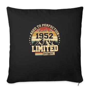 1952 birthday 1952 born in 1952 birthday - Sofa pillowcase 17,3'' x 17,3'' (45 x 45 cm) - black - Front