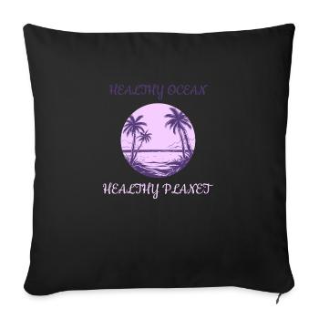 Marine Conservation - Sofa pillowcase 17,3'' x 17,3'' (45 x 45 cm) - black - Front