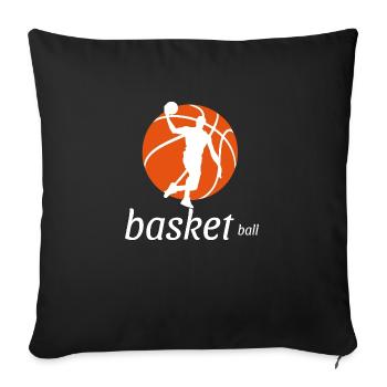 Basketball - Sofa pillowcase 17,3'' x 17,3'' (45 x 45 cm) - black - Front