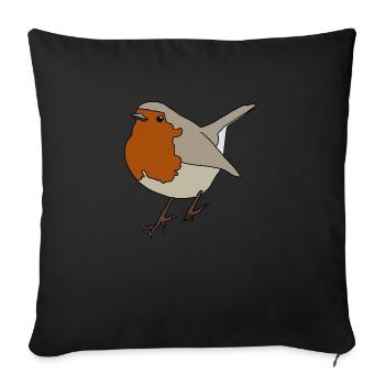 Robin - Sofa pillowcase 17,3'' x 17,3'' (45 x 45 cm) - black - Front