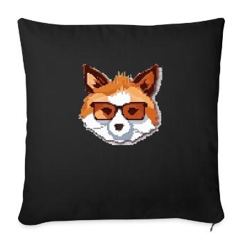 Pixoto the Fox - Sofa pillowcase 17,3'' x 17,3'' (45 x 45 cm) - black - Front