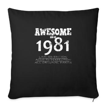 1981 - Legendary 43rd Anniversary - Sofa pillowcase 17,3'' x 17,3'' (45 x 45 cm) - black - Front