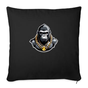 Gorilla with Gold Chain - Sofa pillowcase 17,3'' x 17,3'' (45 x 45 cm) - black - Front