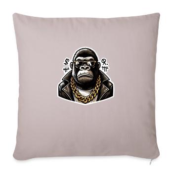 gorille avec chaine en or - Housse de coussin décorative 45 x 45 cm - taupe clair - Devant