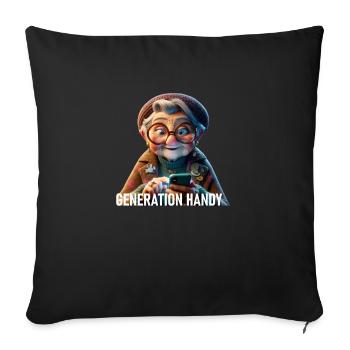 Génération Téléphone mobile - Housse de coussin décorative 45 x 45 cm - noir - Devant