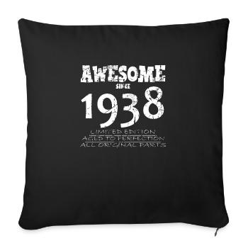 1938 - Legendary 86th Birthday - Sofa pillowcase 17,3'' x 17,3'' (45 x 45 cm) - black - Front