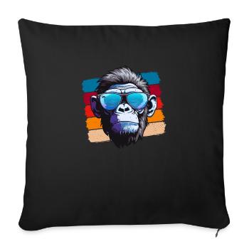 Cool Monkey - Sofa pillowcase 17,3'' x 17,3'' (45 x 45 cm) - black - Front