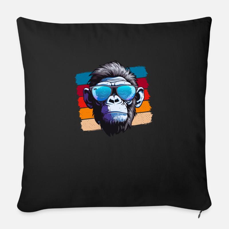 Cool Monkey - Sofakissenbezug 45 x 45 cm - Schwarz