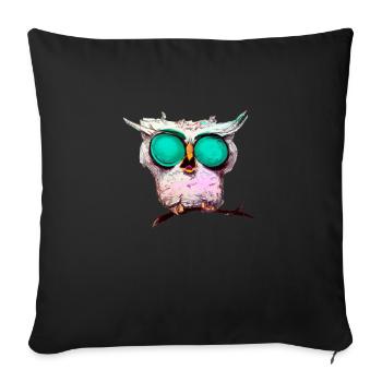 Owl_ 02 - Housse de coussin décorative 45 x 45 cm - noir - Devant