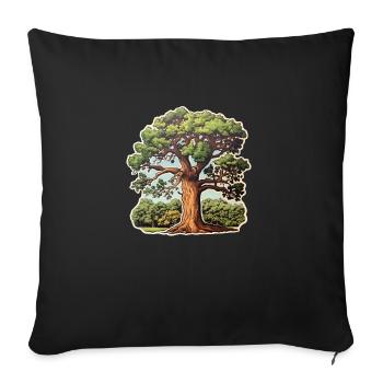 Eiche - Sofakissenbezug 45 x 45 cm - Schwarz - Vorne