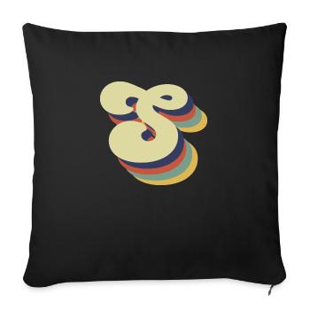 Retro S Letters - Sofa pillowcase 17,3'' x 17,3'' (45 x 45 cm) - black - Front