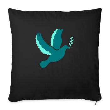 Colombe de la paix - Housse de coussin décorative 45 x 45 cm - noir - Devant