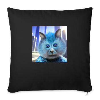 Cross-eyed cat,cat, squint, blue eyes - Sofa pillowcase 17,3'' x 17,3'' (45 x 45 cm) - black - Front