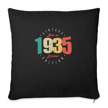 1935 Vintage Retro Birthday Gift 1935 - Sofa pillowcase 17,3'' x 17,3'' (45 x 45 cm) - black - Front