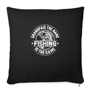 fish, fish, fishing, lake, sea, fishing, fauna, exotic - Sofa pillowcase 17,3'' x 17,3'' (45 x 45 cm) - black - Front