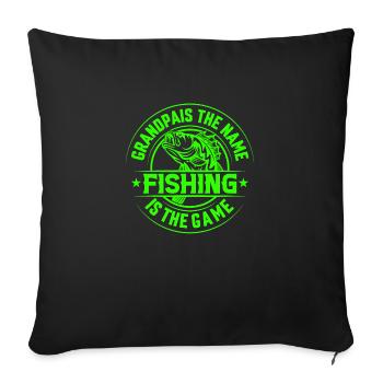 fish, fish, fishing, lake, sea, fishing, fauna, exotic - Sofa pillowcase 17,3'' x 17,3'' (45 x 45 cm) - black - Front