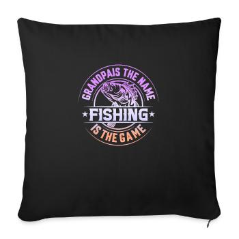fish, fish, fishing, lake, sea, fishing, fauna, exotic - Sofa pillowcase 17,3'' x 17,3'' (45 x 45 cm) - black - Front