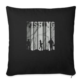 fish, fish, fishing, lake, sea, fishing, fauna, exotic - Sofa pillowcase 17,3'' x 17,3'' (45 x 45 cm) - black - Front
