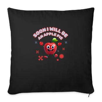 Tarte aux pommes américaine, une cuisine délicieuse - Housse de coussin décorative 45 x 45 cm - noir - Devant