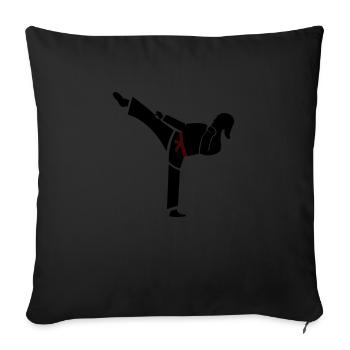 Karate Woman - Sofa pillowcase 17,3'' x 17,3'' (45 x 45 cm) - black - Front