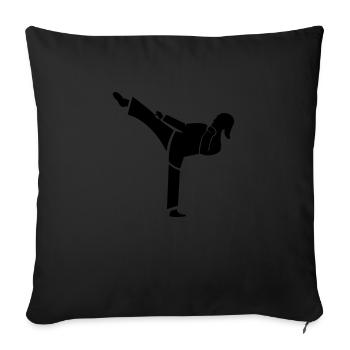 Karate Woman - Sofa pillowcase 17,3'' x 17,3'' (45 x 45 cm) - black - Front