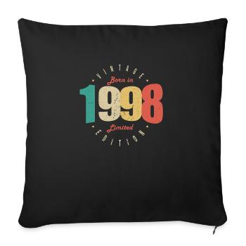 1998 Vintage Retro Anniversary Gift 1998 - Sofa pillowcase 17,3'' x 17,3'' (45 x 45 cm) - black - Front